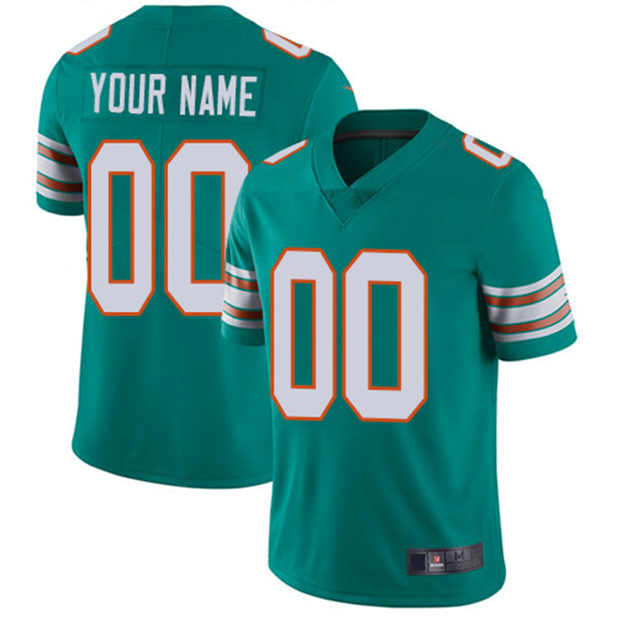 Custom M.Dolphins Aqua Green Vapor Untouchable Limited Jersey American Stitched Football Jerseys