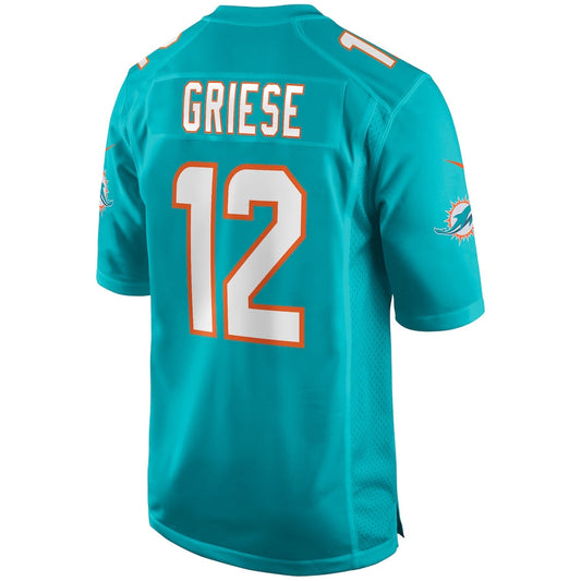 M.Dolphins #12 Bob Griese Aqua Game Retired Player Jersey Stitched American Football Jerseys