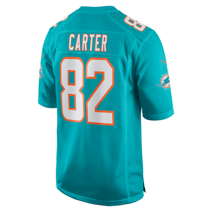 M.Dolphins #82 Cethan Carter Aqua Game Jersey Stitched American Football Jerseys