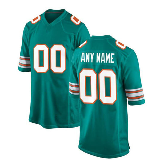 Custom M.Dolphins Aqua Alternate Game Jersey American Stitched Football Jerseys