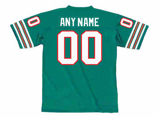 Custom M.Dolphins Aqua Mitchell and Ness Throwback Stitched American Football Jerseys