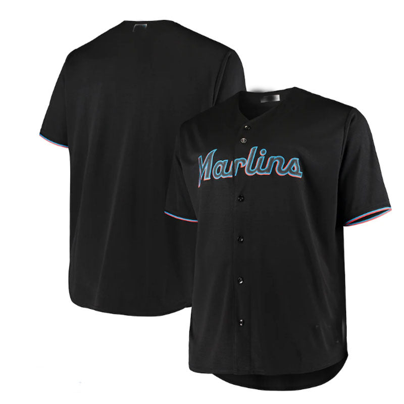 Miami Marlins Black Big & Tall Replica Team Jersey Baseball Jerseys