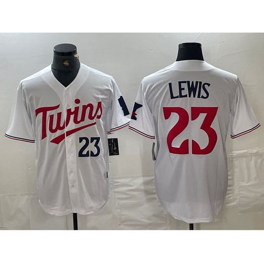 Minnesota Twins #23 Royce Lewis Number White Stitched Cool Base Baseball Jerseys