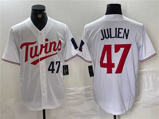 Minnesota Twins #47 Edouard Julien White Cool Base Stitched Baseball Jersey