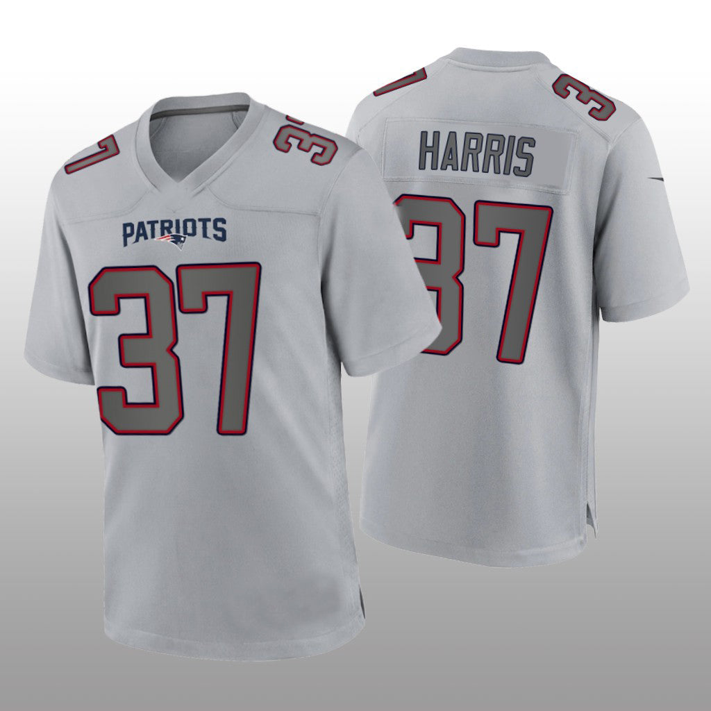 New England Patriots #37 Damien Harris Gray Atmosphere Game Jersey Stitched American Football Jerseys