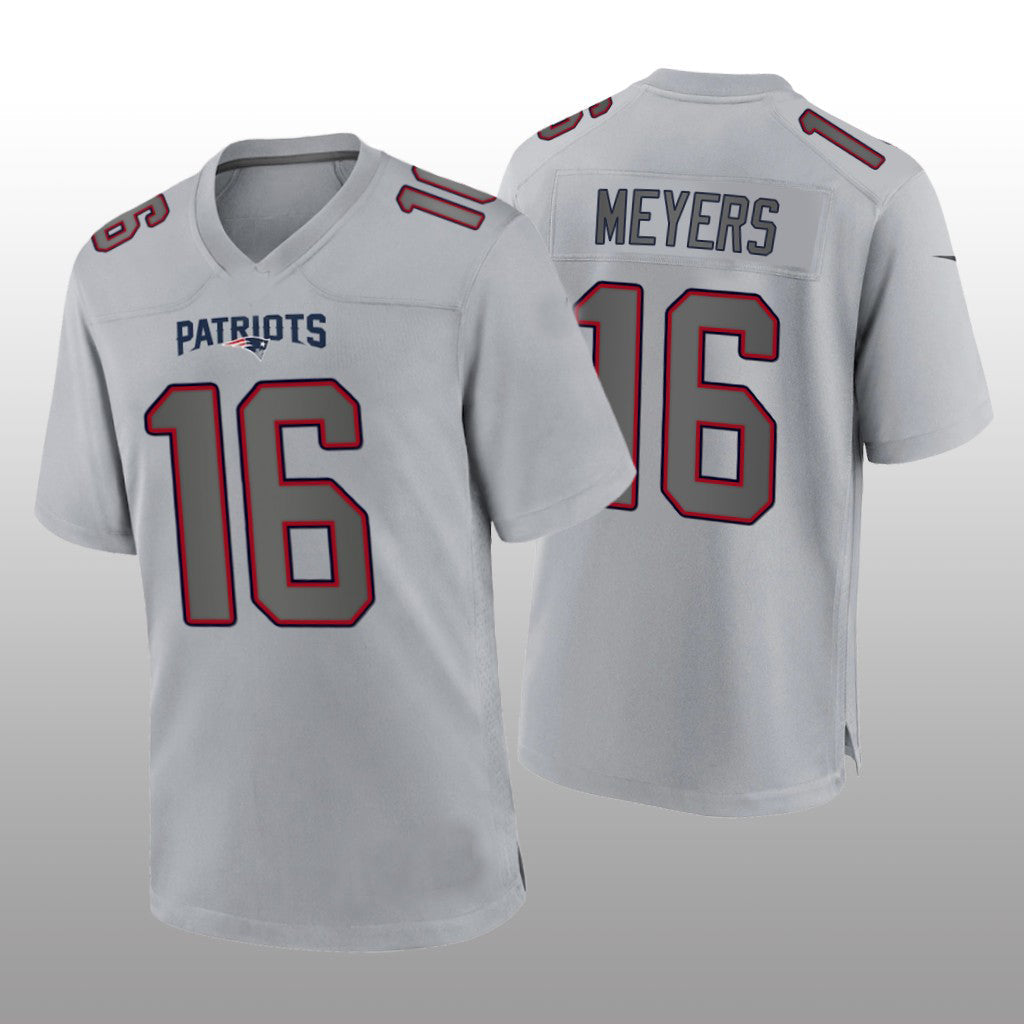 New England Patriots #16 Jakobi Meyers Gray Atmosphere Game Jersey Stitched American Football Jerseys