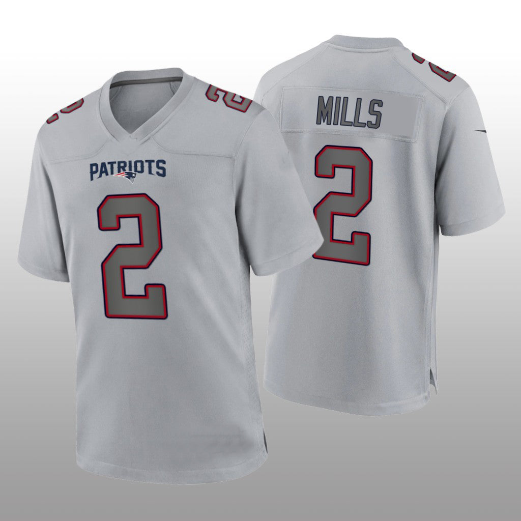 New England Patriots #2 Jalen Mills Gray Atmosphere Game Jersey Stitched American Football Jerseys