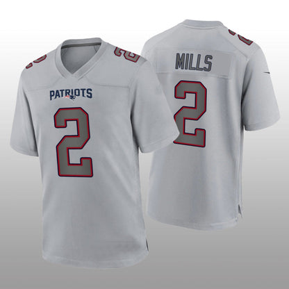 New England Patriots #2 Jalen Mills Gray Atmosphere Game Jersey Stitched American Football Jerseys