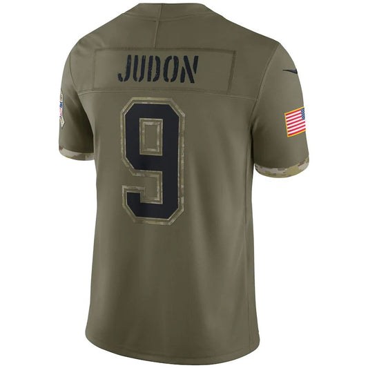 New England Patriots #9 Matthew Judon Olive 2022 Salute To Service Limited Jersey Stitched American Football Jerseys