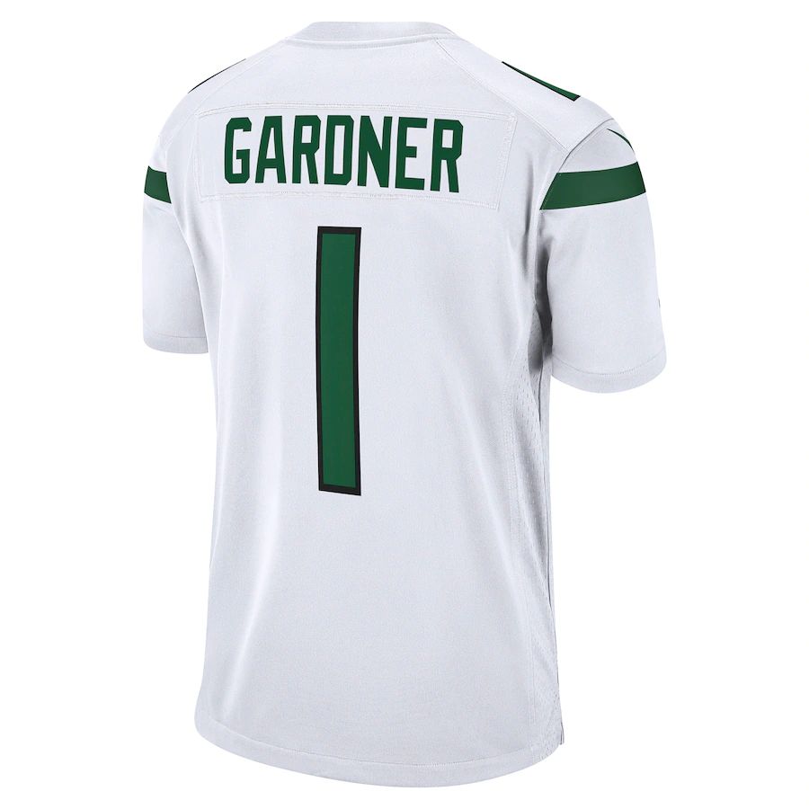 New York Jets #1 Ahmad Sauce Gardner White 2022 Draft First Round Pick Game Jersey Stitched American Football Jerseys