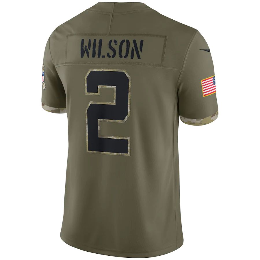 New York Jets  #2 Zach Wilson Olive 2022 Salute To Service Limited Jersey Stitched American Football Jerseys