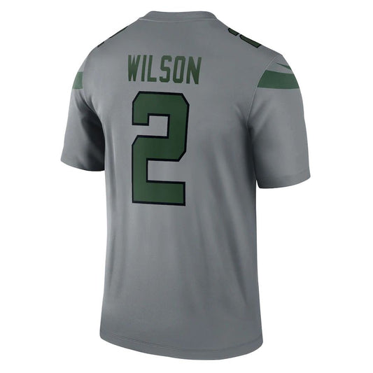 New York Jets #2 Zach Wilson Gray Inverted Legend Jersey Stitched American Football Jerseys