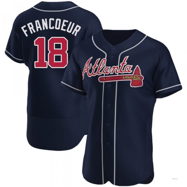 Atlanta Braves #18 Jeff Francoeur Navy Alternate Jersey Stitches Baseball Jerseys