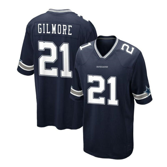 Dallas Cowboys #21 Stephon Gilmore Custom Game Jersey Navy Stitched American Football Jerseys