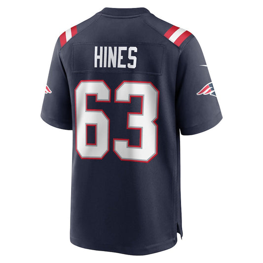 New England Patriots #63 Chasen Hines Navy Game Player Jersey Stitched American Football Jerseys