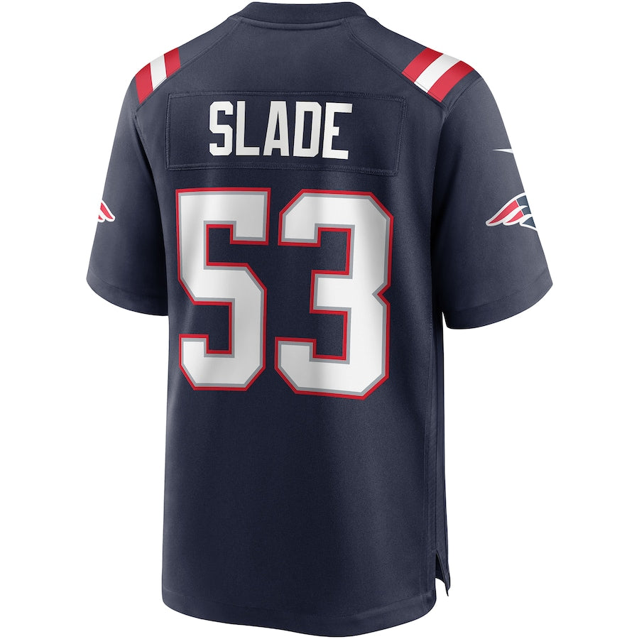 New England Patriots #53 Chris Slade Navy Game Retired Player Jersey Stitched American Football Jerseys