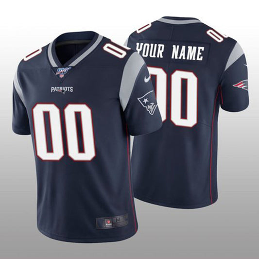 Custom New England Patriots Navy Vapor Limited 100th Season Jersey Stitched American Football Jerseys