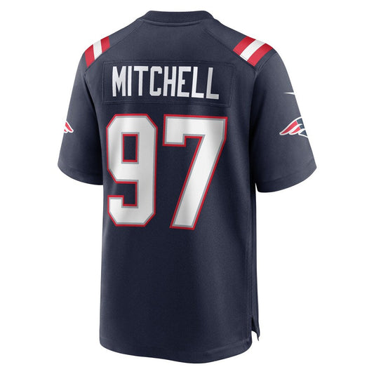 New England Patriots #97 DaMarcus Mitchell Navy Game Player Jersey Stitched American Football Jerseys