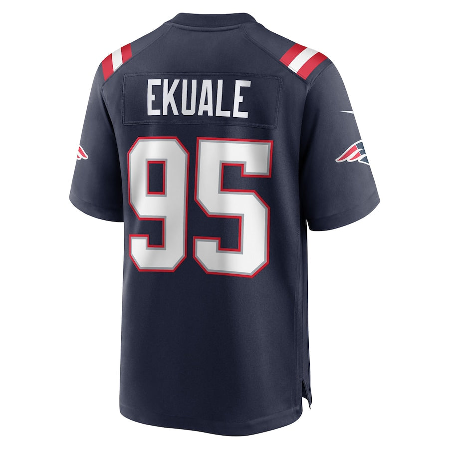 New England Patriots #95 Daniel Ekuale Navy Game Player Jersey Stitched American Football Jerseys