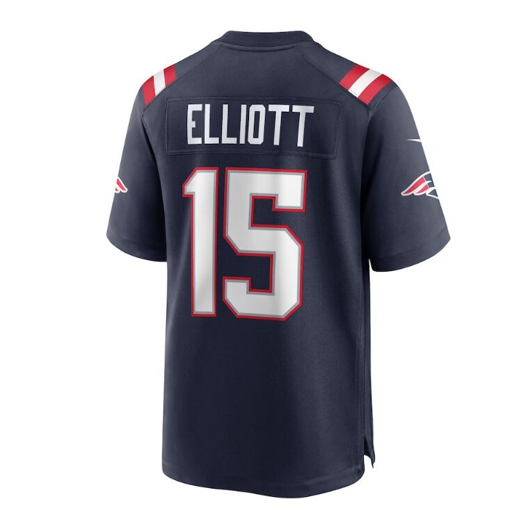 New England Patriots #15 Ezekiel Elliott Navy Game Player Jersey Stitched American Football Jerseys