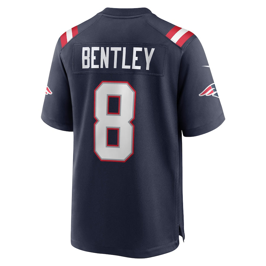 New England Patriots #8 Ja'Whaun Bentley Navy Game Player Jersey Stitched American Football Jerseys