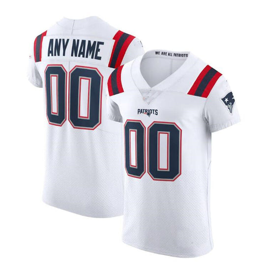 Custom New England Patriots White Vapor Elite Jersey Stitched American Football Jerseys