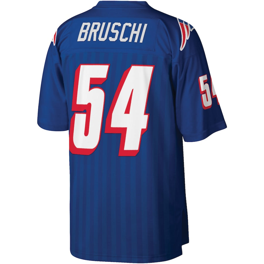 New England Patriots #54 Tedy Bruschi Mitchell & Ness Royal Legacy Replica Jersey Stitched American Football Jerseys