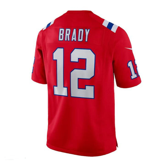 New England Patriots #12 Tom Brady Red Retired Game Jersey Stitched American Football Jerseys