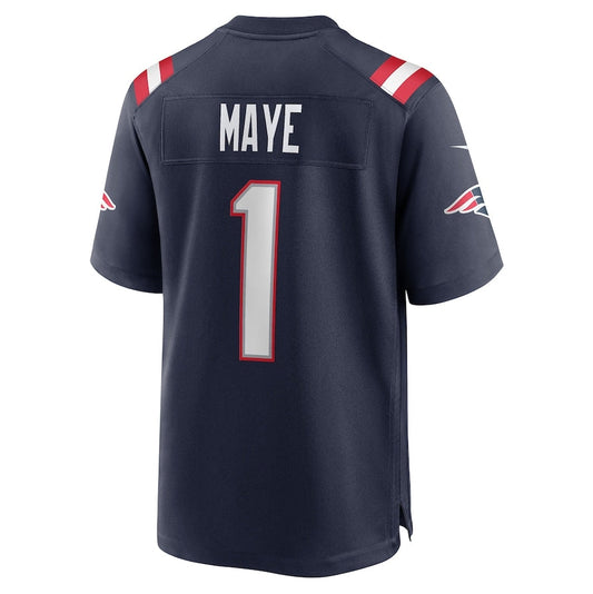 New England Patriots #1 Drake Maye 2024 Draft First Round Pick Player Game Jersey - Navy American Football Jerseys