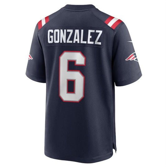 New England Patriots #6 Christian Gonzalez Navy Game Player Jersey Stitched American Football Jerseys