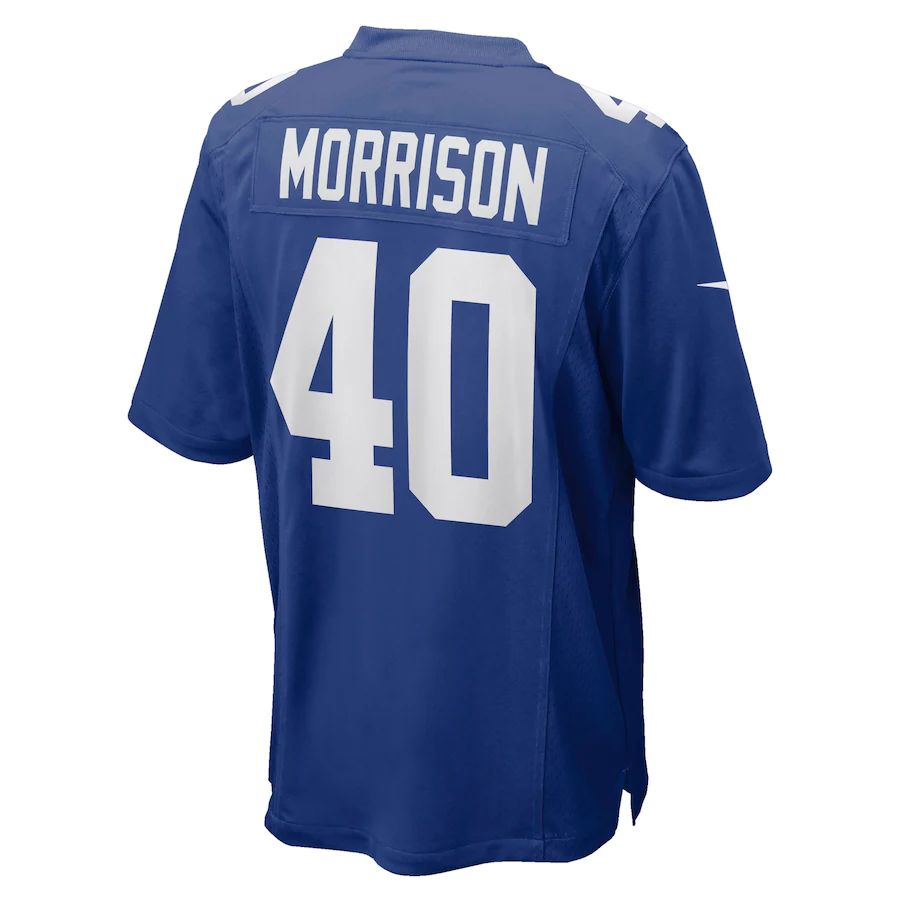 NY.Giants #40 Joe Morrison Royal Retired Player Jersey Stitched American Football Jerseys