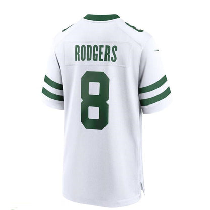 New York Jets #8 Aaron Rodgers White Legacy Player Game Jersey Stitched American Football Jerseys