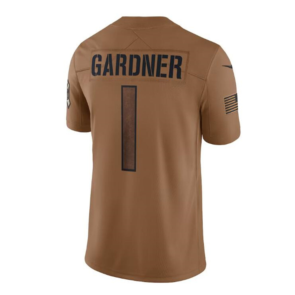 New York Jets #1 Ahmad Sauce Gardner Brown 2023 Salute To Service Limited Jersey Stitched American Football Jerseys