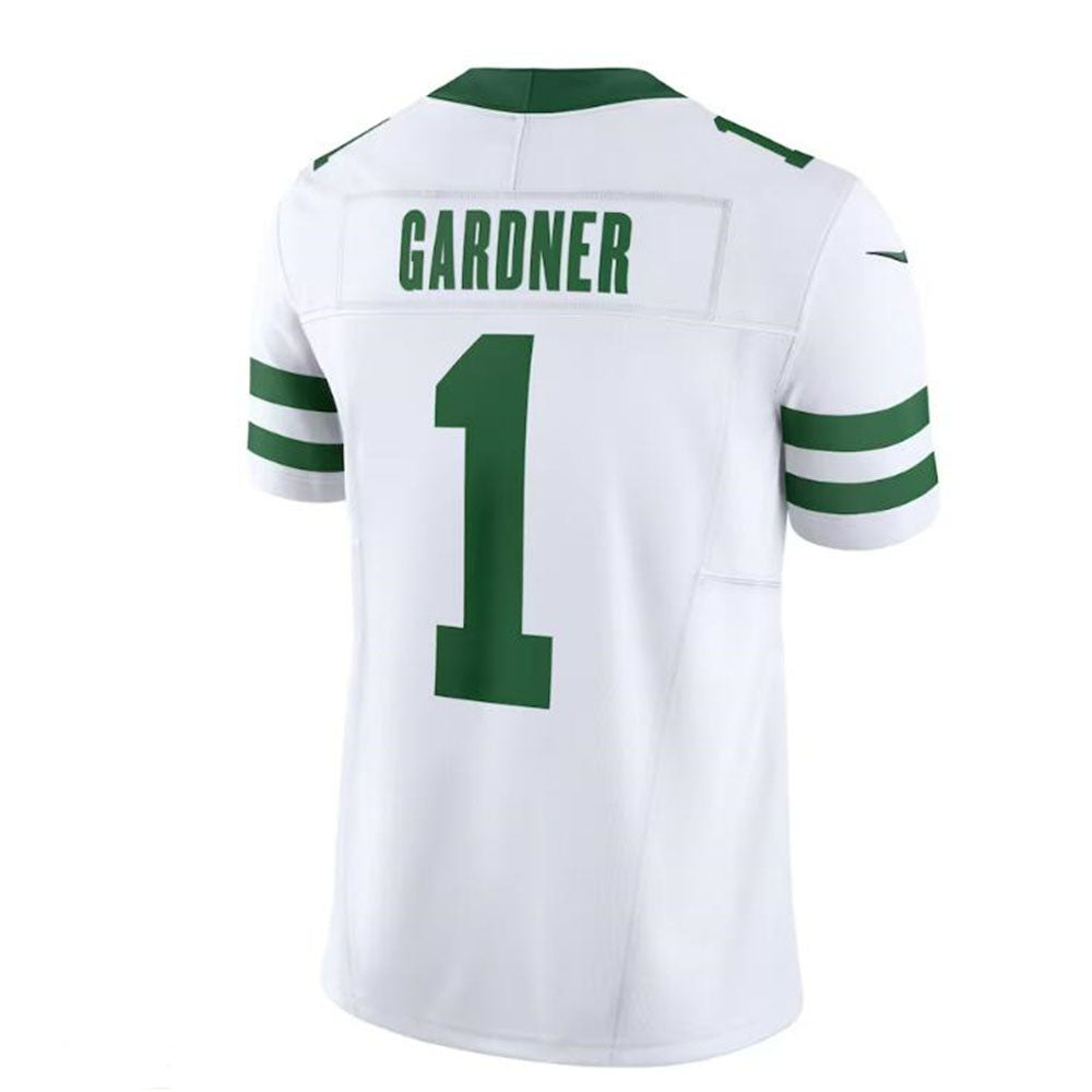 New York Jets #1 Ahmad Sauce Gardner White Legacy Vapor F.U.S.E. Limited Jersey Stitched American Football Jerseys