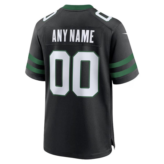 New York Jets Alternate Custom Game Jersey - Legacy Black Stitched Football Jerseys