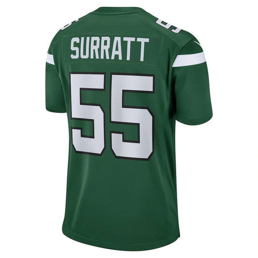 New York Jets #55 Chazz Surratt Gotham Green Game Player Jersey Stitched American Football Jerseys