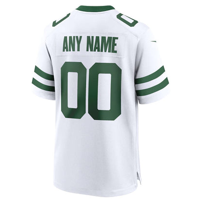 New York Jets Custom Game Jersey - Legacy White Stitched Football Jerseys