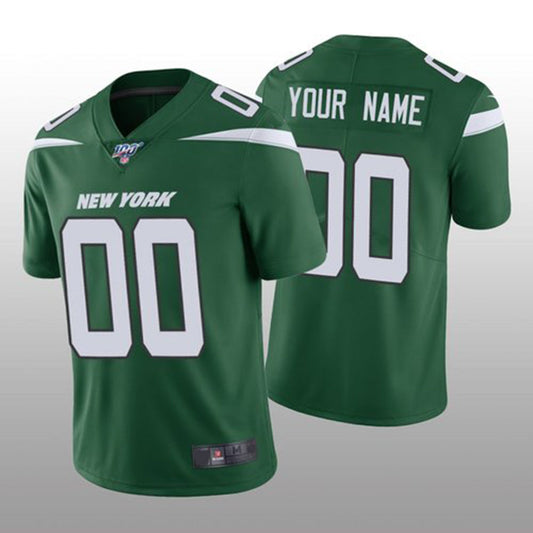 Custom New York Jets Green Vapor Limited 100th Season Jersey American Stitched Jersey Football Jerseys