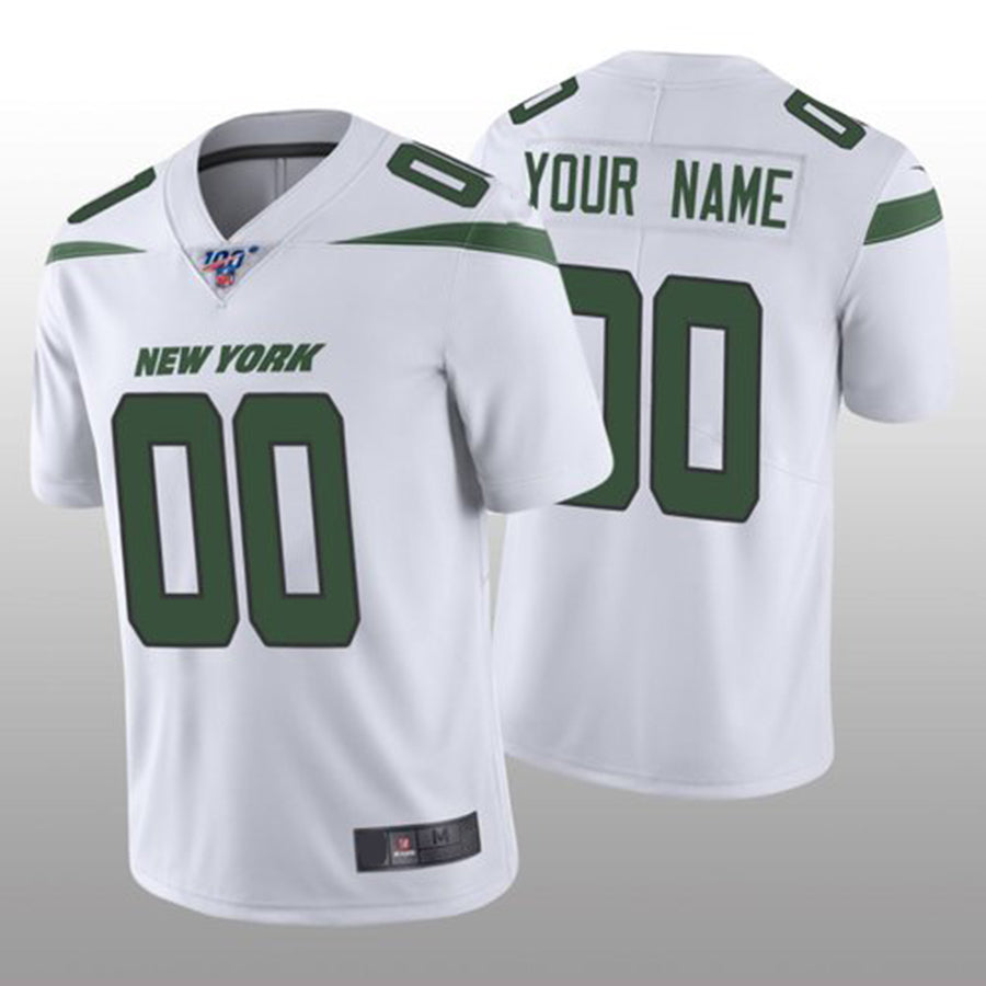 Custom New York Jets White Vapor Limited 100th Season Jersey American Stitched Jersey Football Jerseys