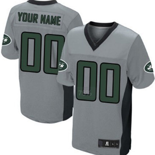 Custom New York Jets Gray Shadow Elite Jersey American Stitched Jersey Football Jerseys