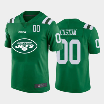 Custom New York Jets Green Team Big Logo Number Vapor Untouchable Limited Jersey American Stitched Jersey Football Jerseys