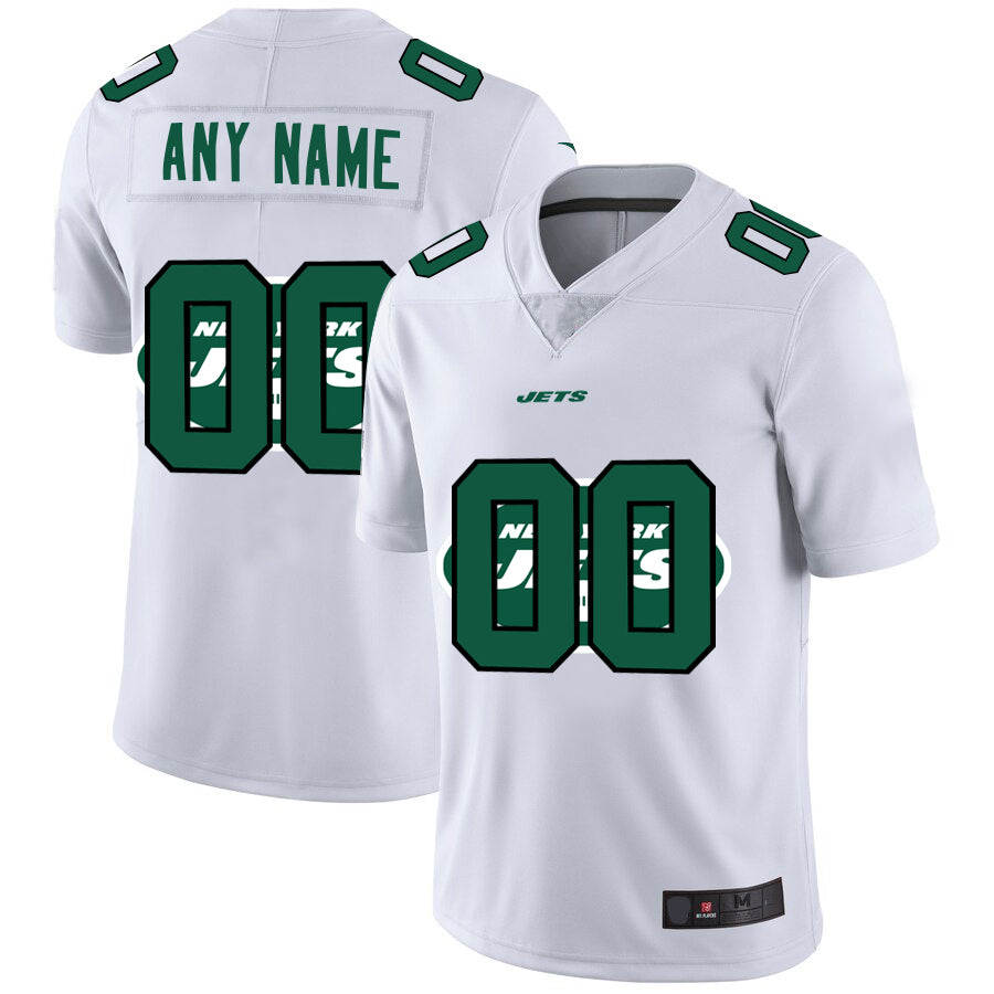 Custom New York Jets White Team Big Logo Vapor Untouchable Limited Jersey American Stitched Jersey Football Jerseys