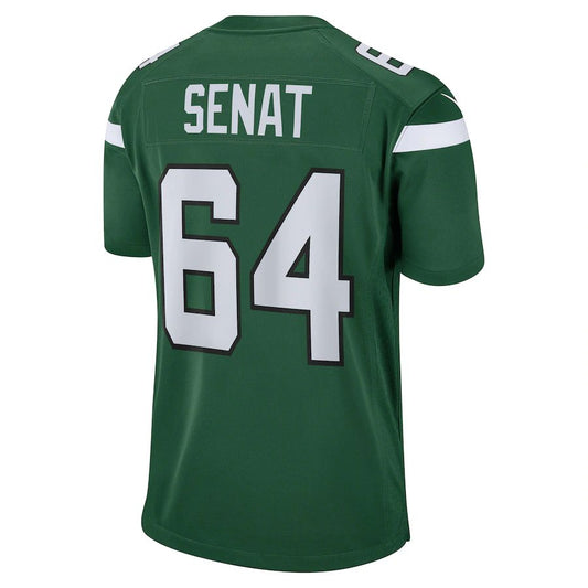 New York Jets #64 Greg Senat Gotham Green Game Player Jersey Stitched American Football Jerseys