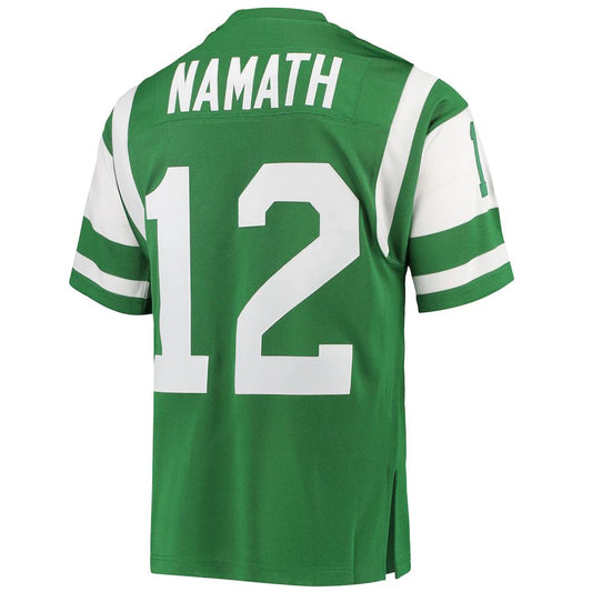 New York Jets #12 Joe Namath Mitchell & Ness Green Authentic Retired Player Jersey Stitched American Football Jerseys