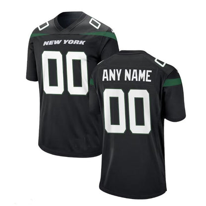 Custom New York Jets Stealth Black Alternate Game Jersey Stitched Jersey Football Jersey