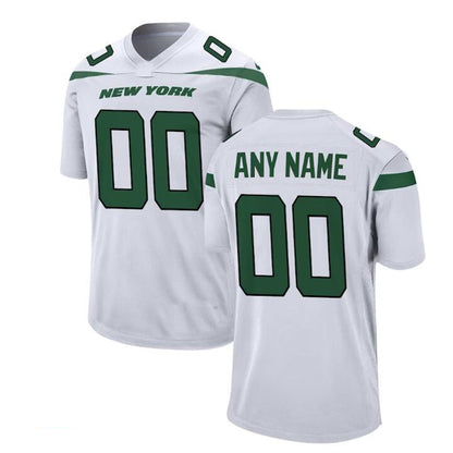 Custom New York Jets White Game Jersey Stitched Jersey Football Jersey