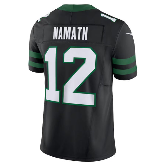 New York Jets #12 Joe Namath Alternate Vapor F.U.S.E. Limited Jersey - Legacy Black American Football Jerseys