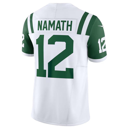 New York Jets #12 Joe Namath Classic Alternate Vapor F.U.S.E. Retired Player Limited Jersey - White American Football Jerseys