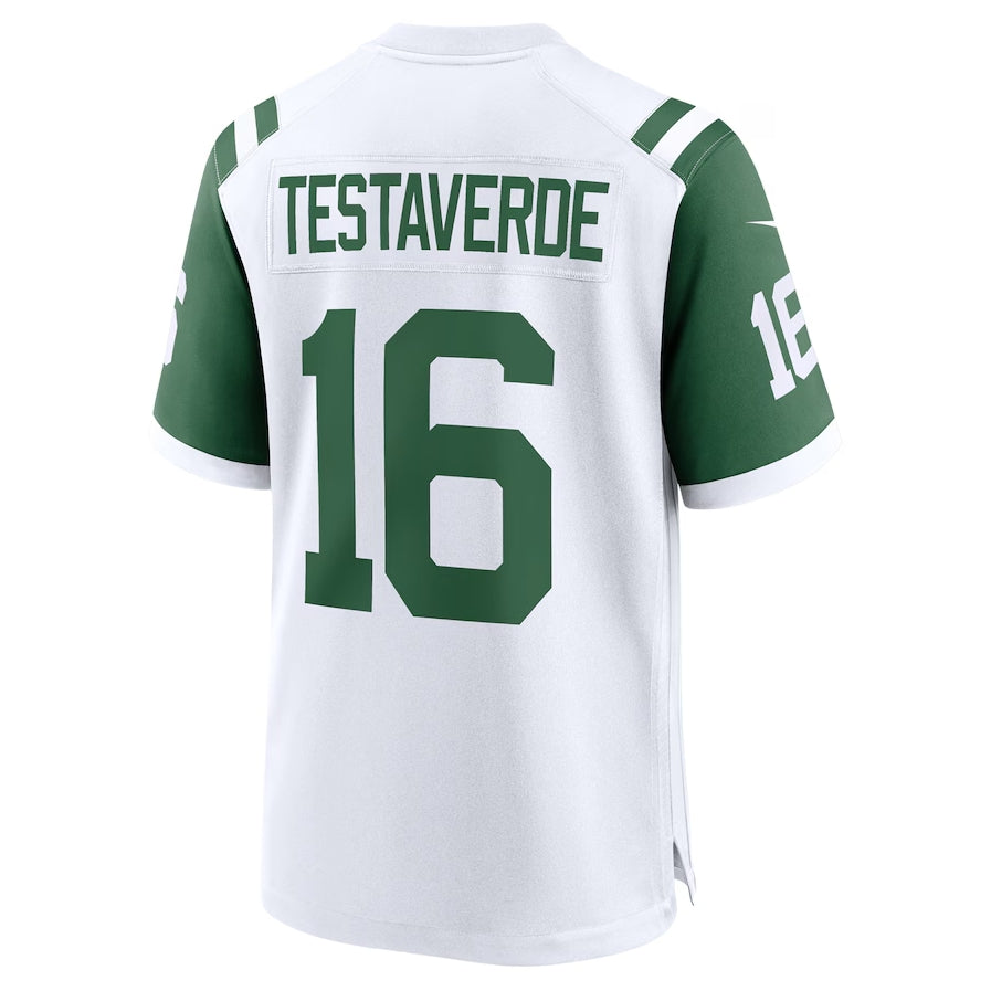 New York Jets #16 Vinny Testaverde Classic Alternate Retired Player Game Jersey - White American Football Jerseys