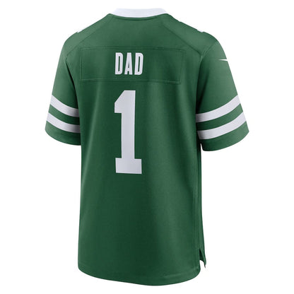 New York Jets #1 Dad Game Jersey - Legacy Green American Football Jersey